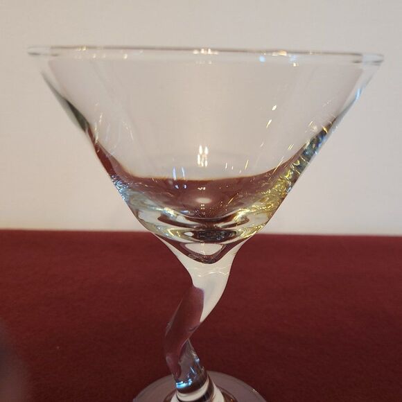 Libbey #37799 Vintage Clear Martini Glass With Zig Zag Z-Stem Mixed Drinks Glass - Picture 2 of 13
